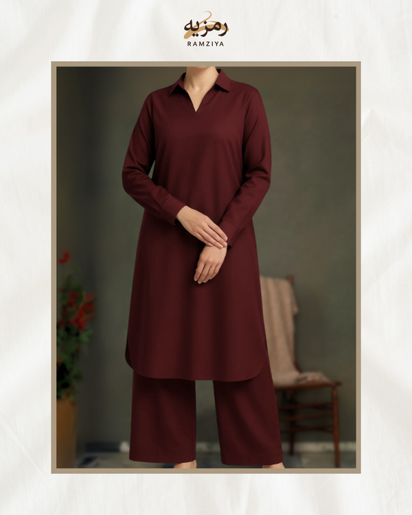 Tunic Set Maroon/Green/Black